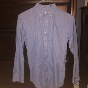 southern tide blue boxed shirt